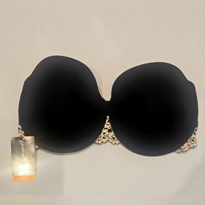 Brand New Wacoal Embrace Lace Underwire Push Up Strapless Bra 32DD Black (NWT)